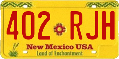 NM license plate 402RJH