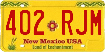 NM license plate 402RJM