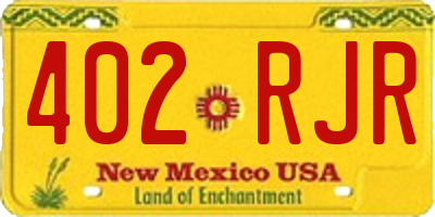 NM license plate 402RJR