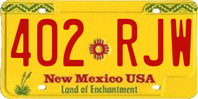 NM license plate 402RJW