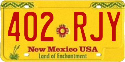 NM license plate 402RJY