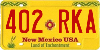 NM license plate 402RKA
