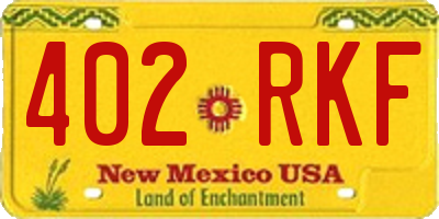 NM license plate 402RKF