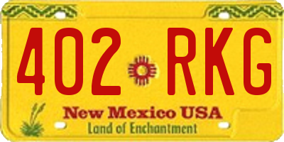 NM license plate 402RKG