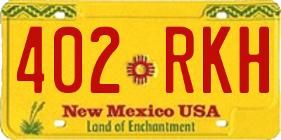 NM license plate 402RKH