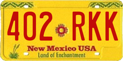 NM license plate 402RKK