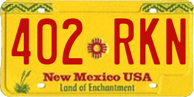 NM license plate 402RKN