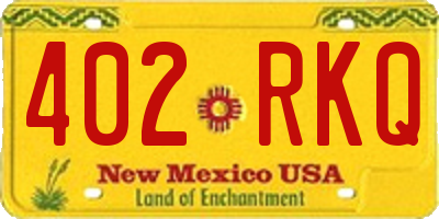 NM license plate 402RKQ
