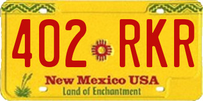 NM license plate 402RKR