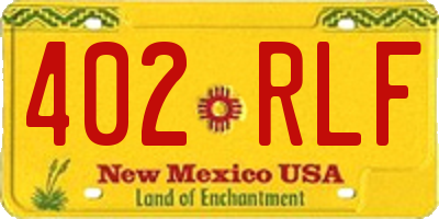 NM license plate 402RLF