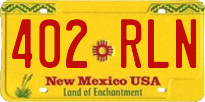 NM license plate 402RLN