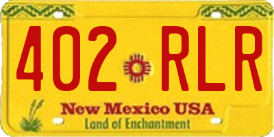 NM license plate 402RLR