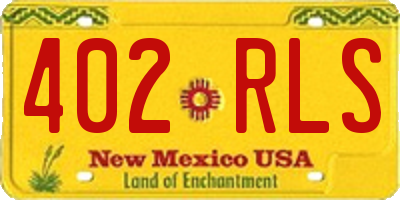 NM license plate 402RLS
