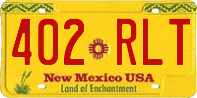NM license plate 402RLT