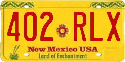 NM license plate 402RLX