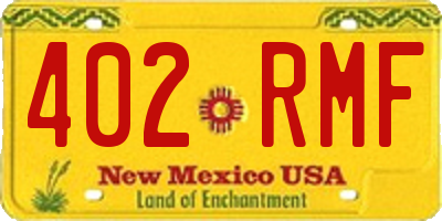 NM license plate 402RMF