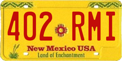 NM license plate 402RMI