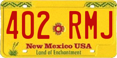 NM license plate 402RMJ