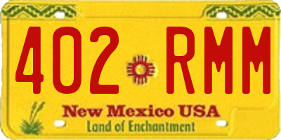 NM license plate 402RMM