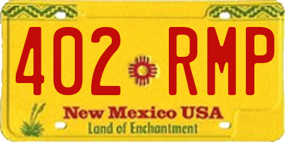 NM license plate 402RMP