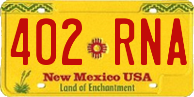 NM license plate 402RNA