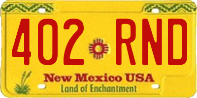 NM license plate 402RND