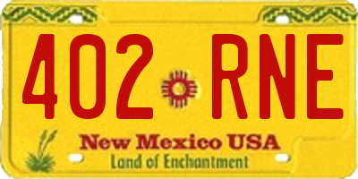 NM license plate 402RNE