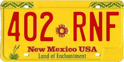 NM license plate 402RNF