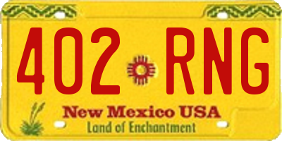 NM license plate 402RNG