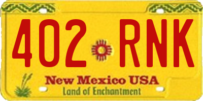 NM license plate 402RNK