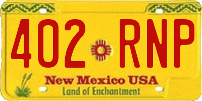 NM license plate 402RNP