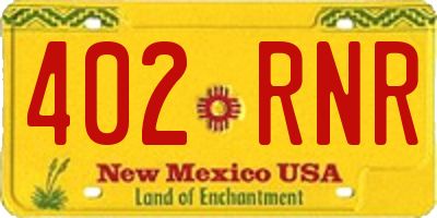 NM license plate 402RNR
