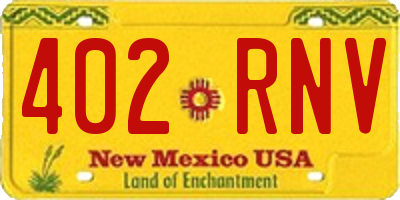 NM license plate 402RNV