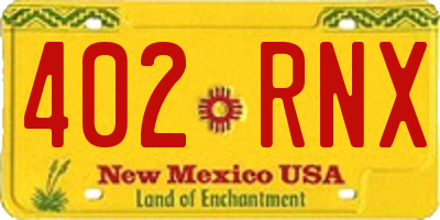 NM license plate 402RNX