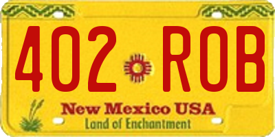 NM license plate 402ROB