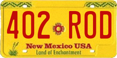 NM license plate 402ROD