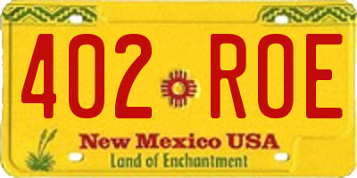 NM license plate 402ROE