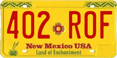 NM license plate 402ROF