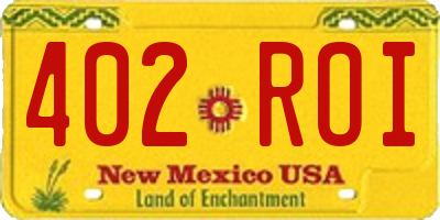NM license plate 402ROI
