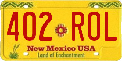 NM license plate 402ROL