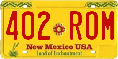 NM license plate 402ROM