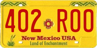 NM license plate 402ROO