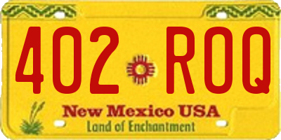 NM license plate 402ROQ
