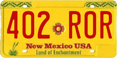 NM license plate 402ROR
