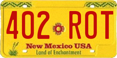 NM license plate 402ROT