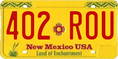 NM license plate 402ROU