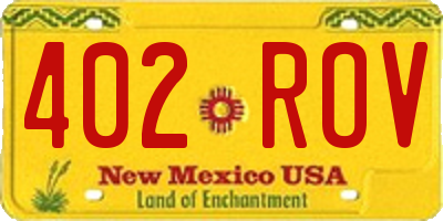 NM license plate 402ROV