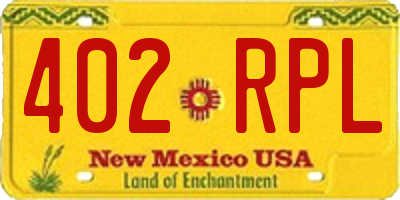 NM license plate 402RPL
