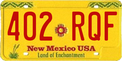 NM license plate 402RQF