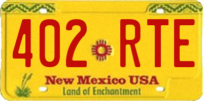 NM license plate 402RTE